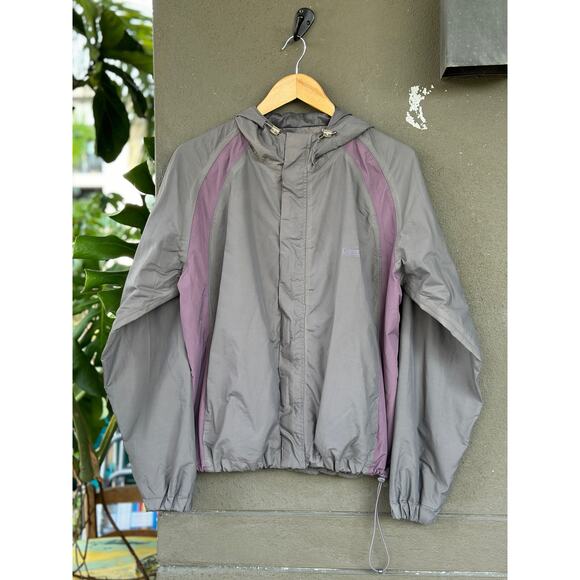 Coleman Women’s S/M Outdoor Purple Gray Nylon Full Zip Windbreaker Jacket Hooded - Picture 1 of 8